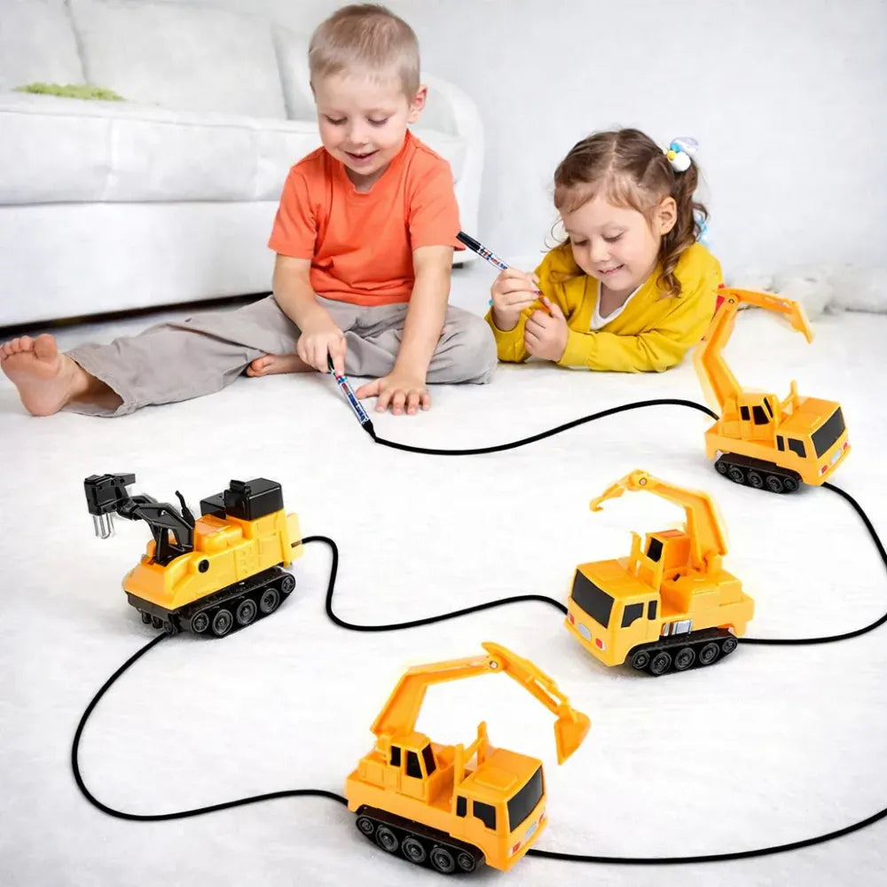 Inductive Toy Car Line-Tracking Drawing Play Set