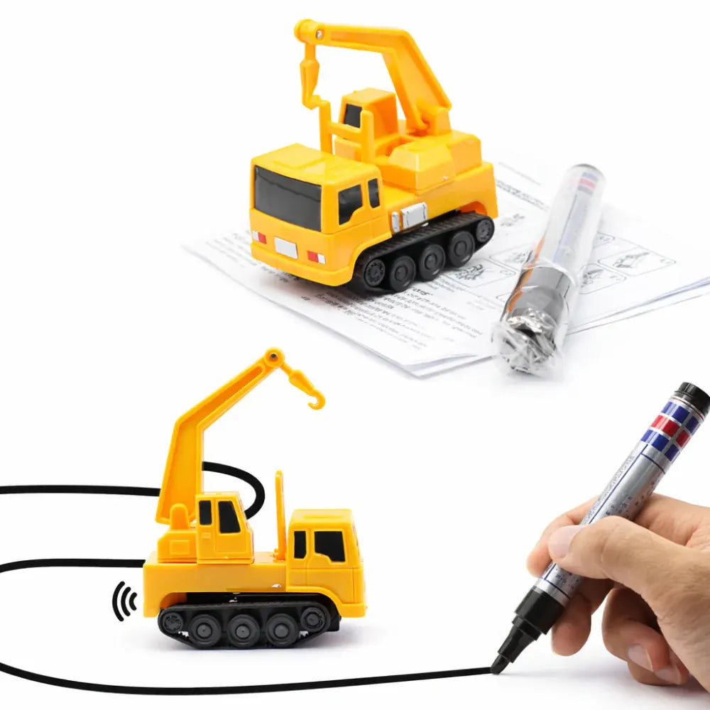 Inductive Toy Car Line-Tracking Drawing Play Set