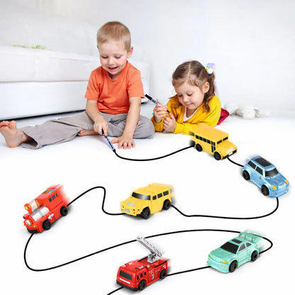 Inductive Toy Car Line-Tracking Drawing Play Set