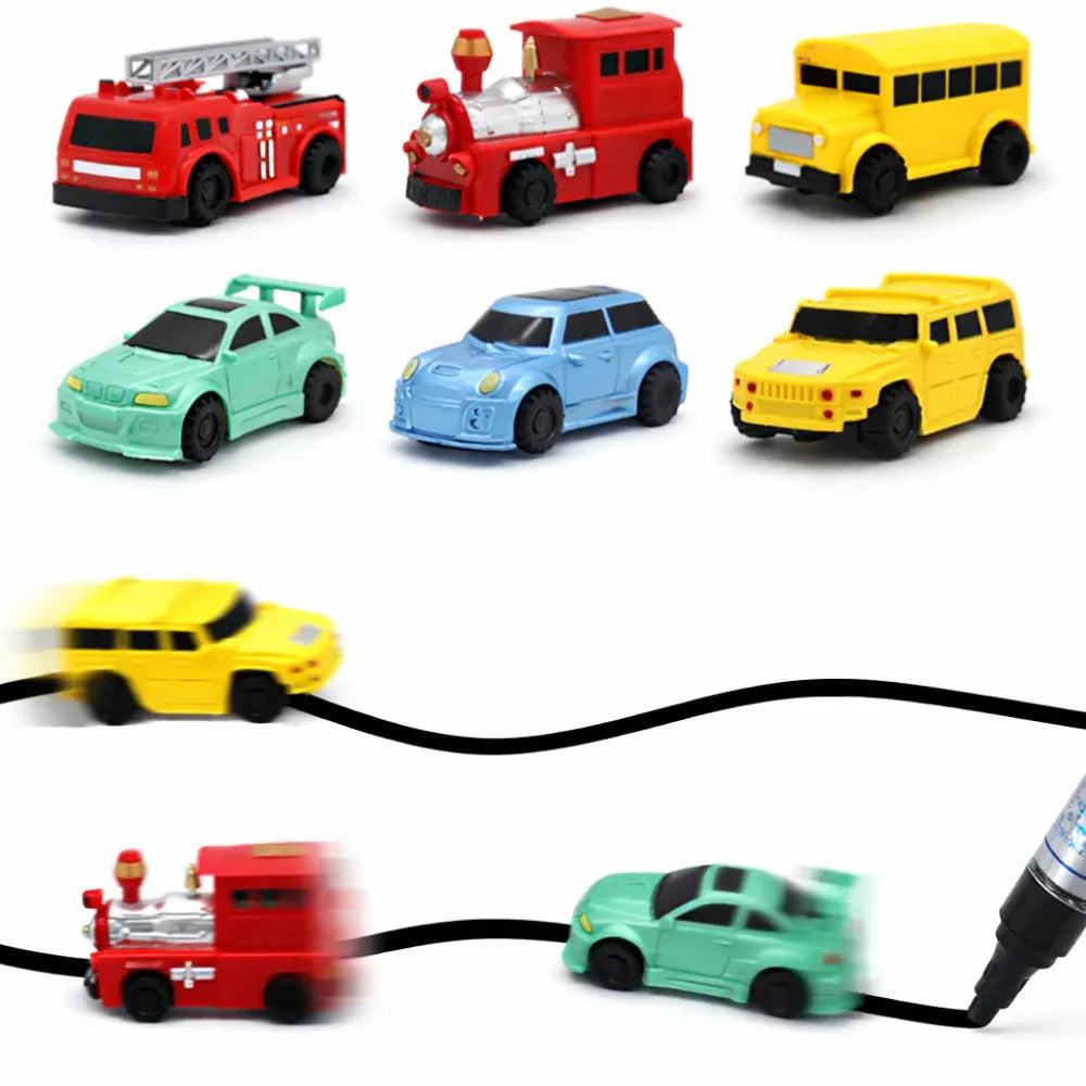 Inductive Toy Car Line-Tracking Drawing Play Set
