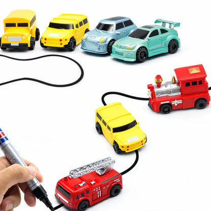 Inductive Toy Car Line-Tracking Drawing Play Set