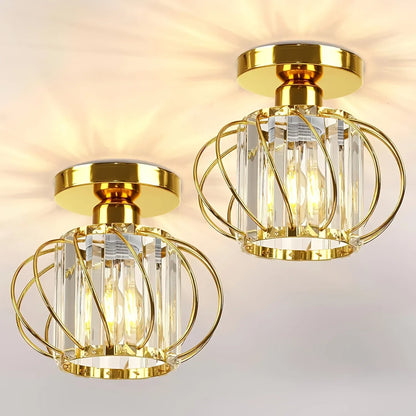 Industrial Cage Semi Flush Mount Ceiling Light Fixture – Modern Elegant Design