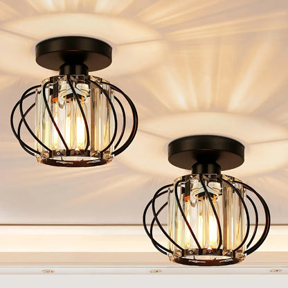 Industrial Cage Semi Flush Mount Ceiling Light Fixture – Modern Elegant Design