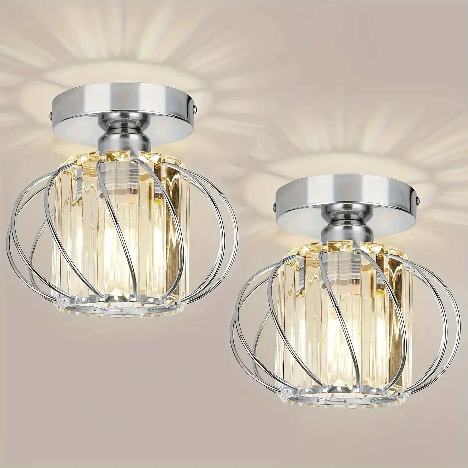 Industrial Cage Semi Flush Mount Ceiling Light Fixture – Modern Elegant Design