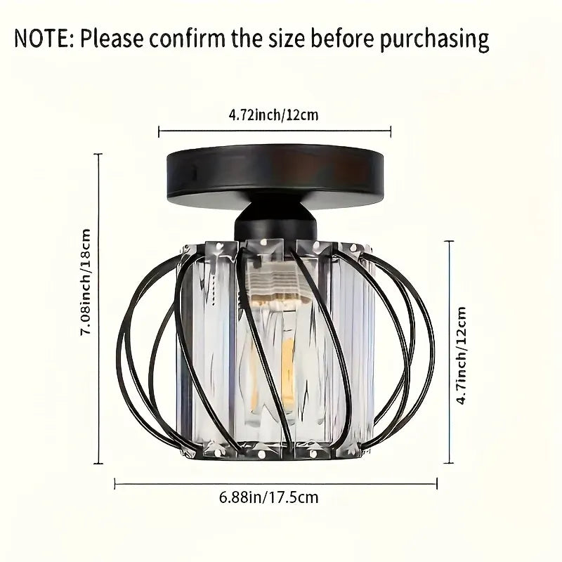 Industrial Cage Semi Flush Mount Ceiling Light Fixture – Modern Elegant Design