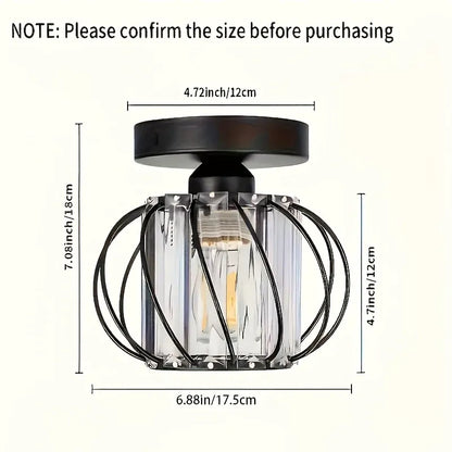 Industrial Cage Semi Flush Mount Ceiling Light Fixture – Modern Elegant Design
