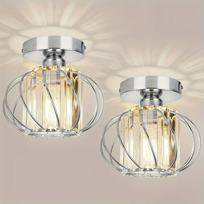 Industrial Cage Semi Flush Mount Ceiling Light Fixture – Modern Elegant Design