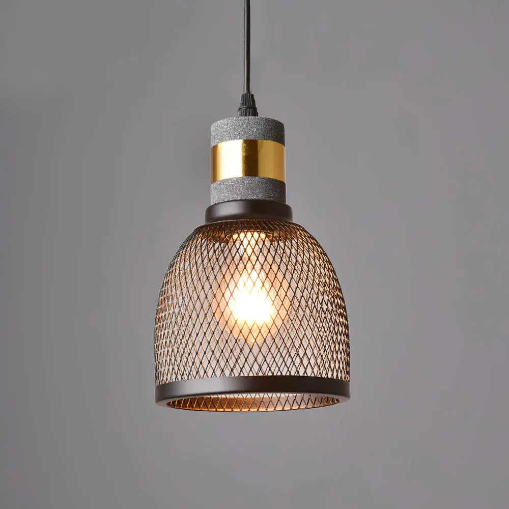 Industrial Concrete Pendant Light with LED Hanging Fixture