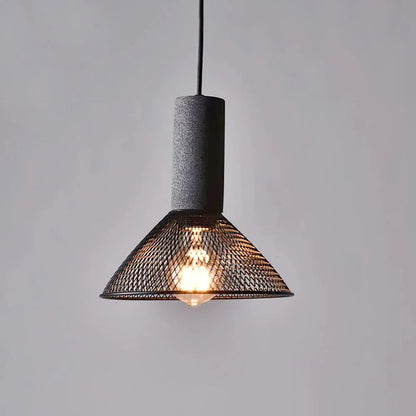 Industrial Concrete Pendant Light with LED Hanging Fixture