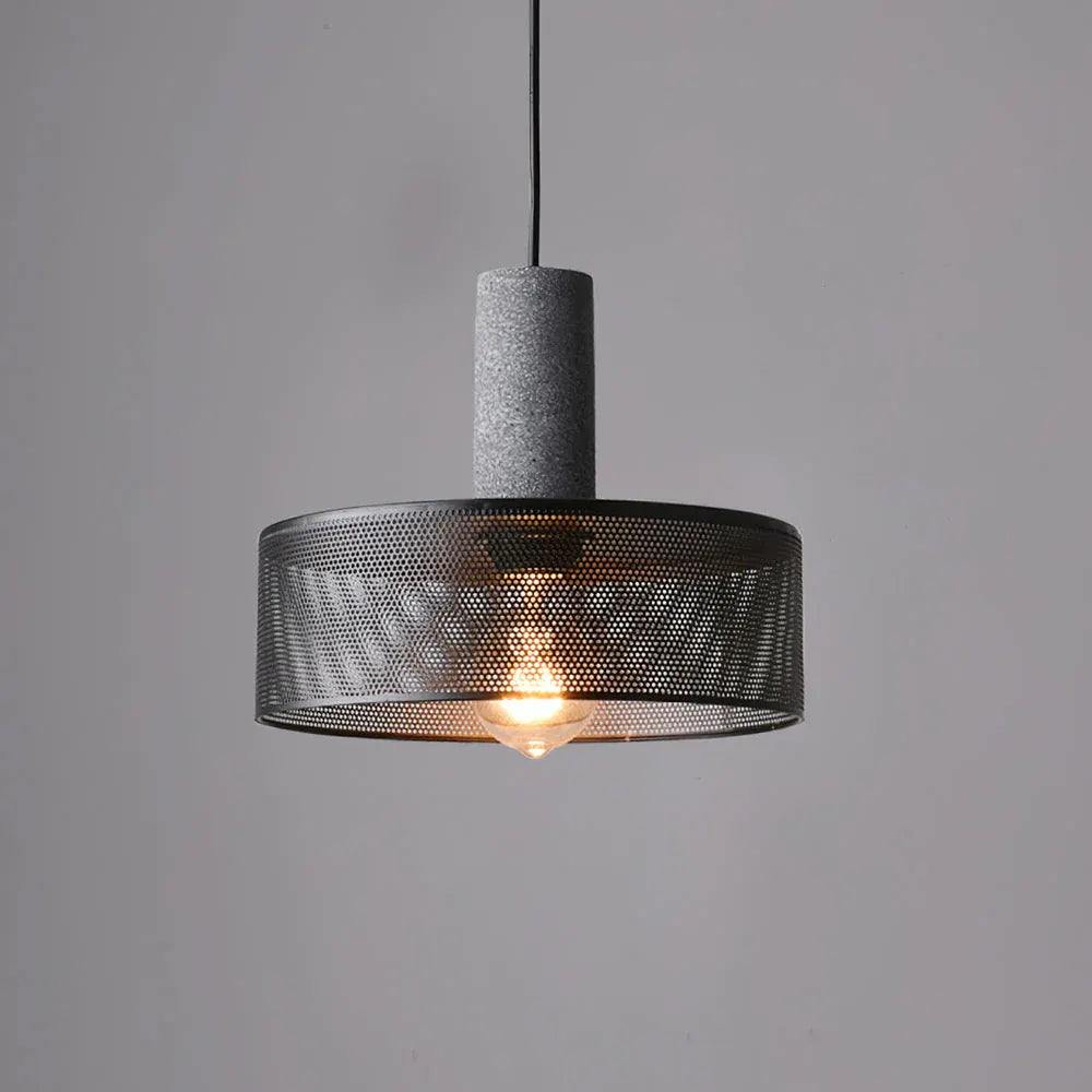 Industrial Concrete Pendant Light with LED Hanging Fixture