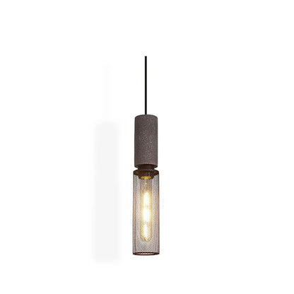 Industrial Concrete Pendant Light with LED Hanging Fixture