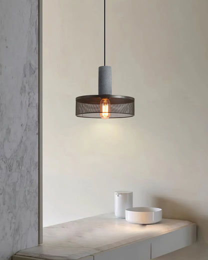 Industrial Concrete Pendant Light with LED Hanging Fixture