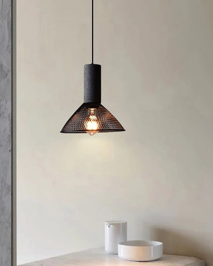 Industrial Concrete Pendant Light with LED Hanging Fixture