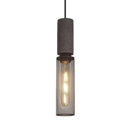 Industrial Concrete Pendant Light with LED Hanging Fixture