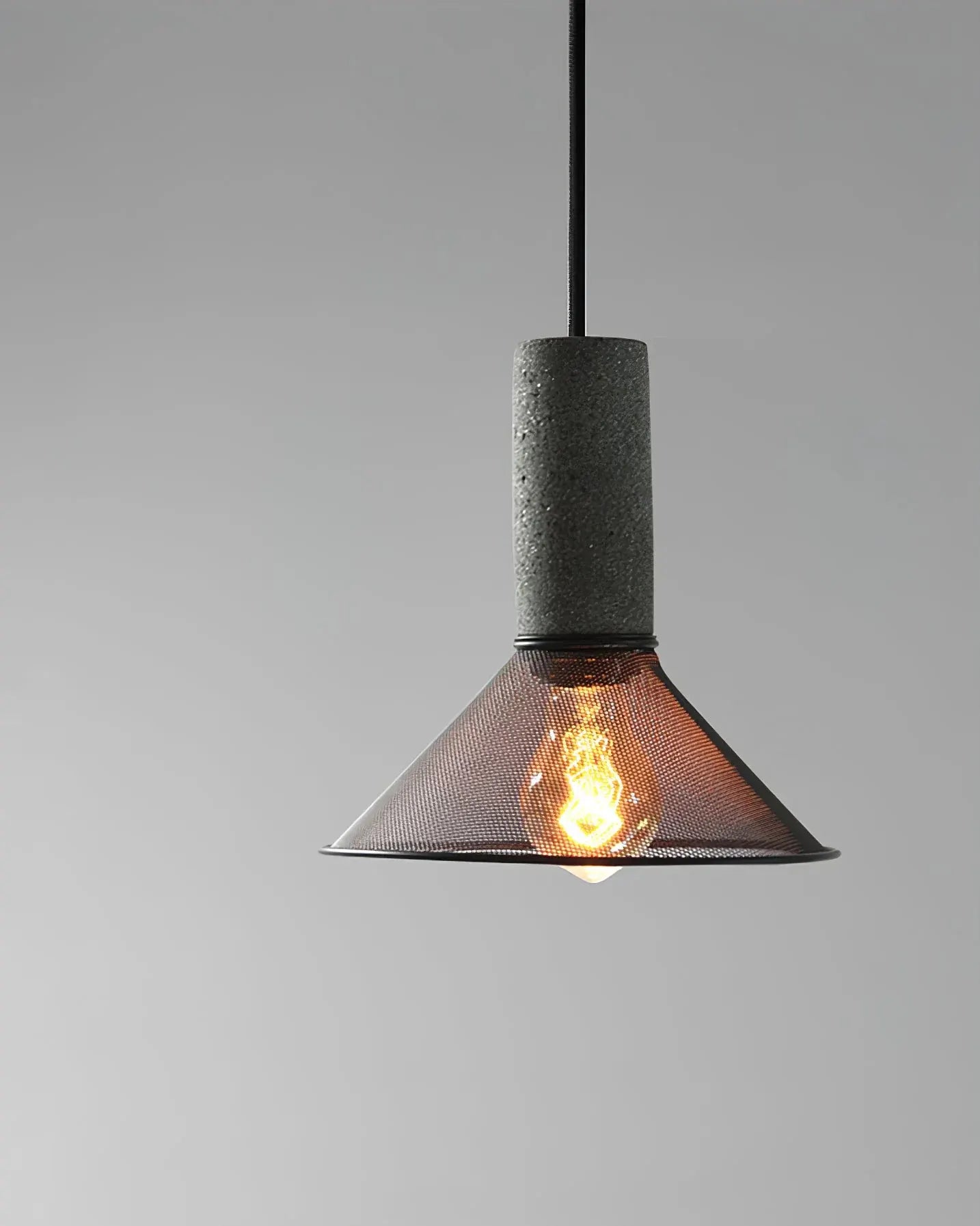 Industrial Concrete Pendant Light with LED Hanging Fixture