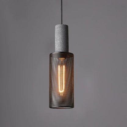 Industrial Concrete Pendant Light with LED Hanging Fixture