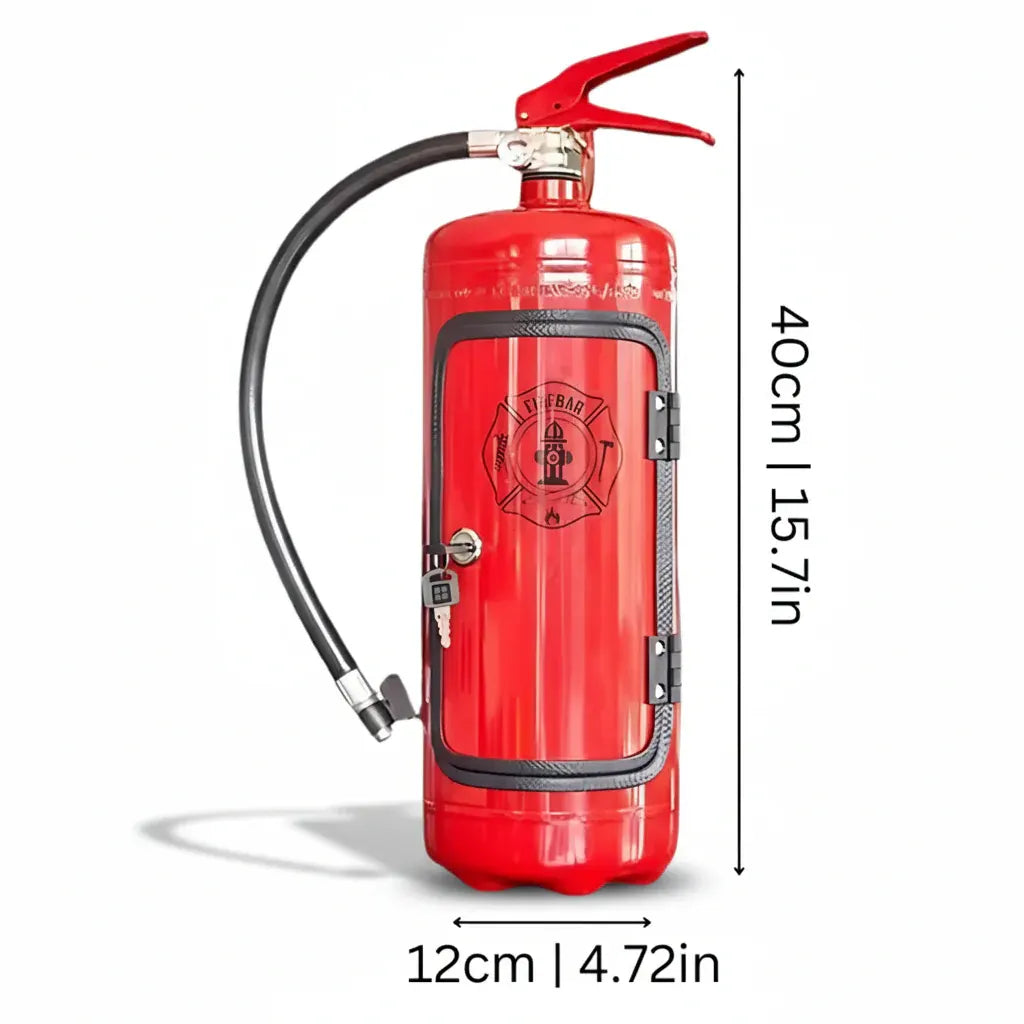 Industrial Handmade Fire Extinguisher Mini Bar Cabinet with Metal Design