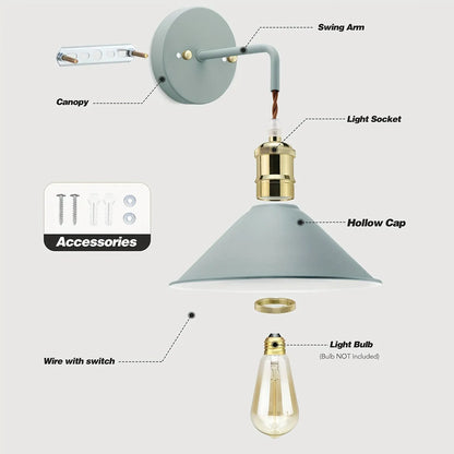Industrial Oil-Rubbed Metal Wall Sconce Light Fixture