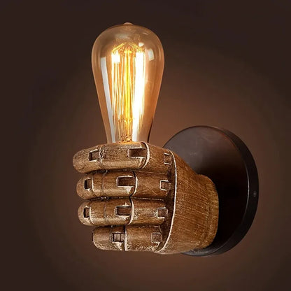 Industrial Resin Hand Sconce - E26 Wall Mount Light Fixture