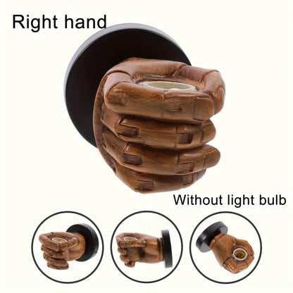 Industrial Resin Hand Sconce - E26 Wall Mount Light Fixture