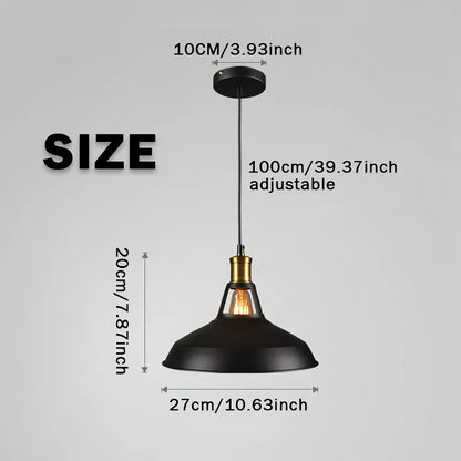 Industrial Retro Metal Pendant Light for Loft-Style Decor