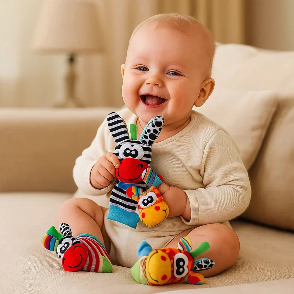 Infant Sensory Rattle Sock & Wristband Set