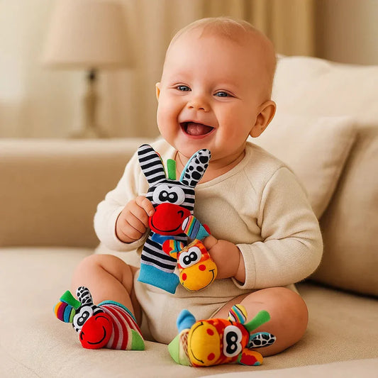 Infant Sensory Rattle Sock & Wristband Set