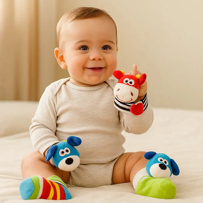 Infant Sensory Rattle Sock & Wristband Set