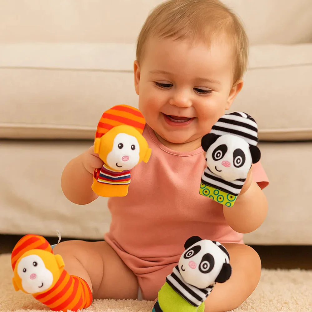 Infant Sensory Rattle Sock & Wristband Set