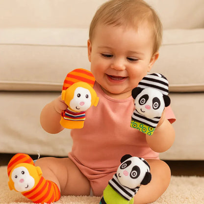 Infant Sensory Rattle Sock & Wristband Set