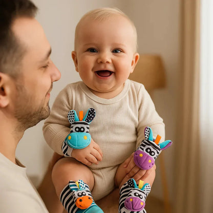 Infant Sensory Rattle Sock & Wristband Set