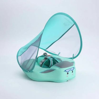 Infant Swim Ring with Safety Harness and Sun Canopy Pool Float