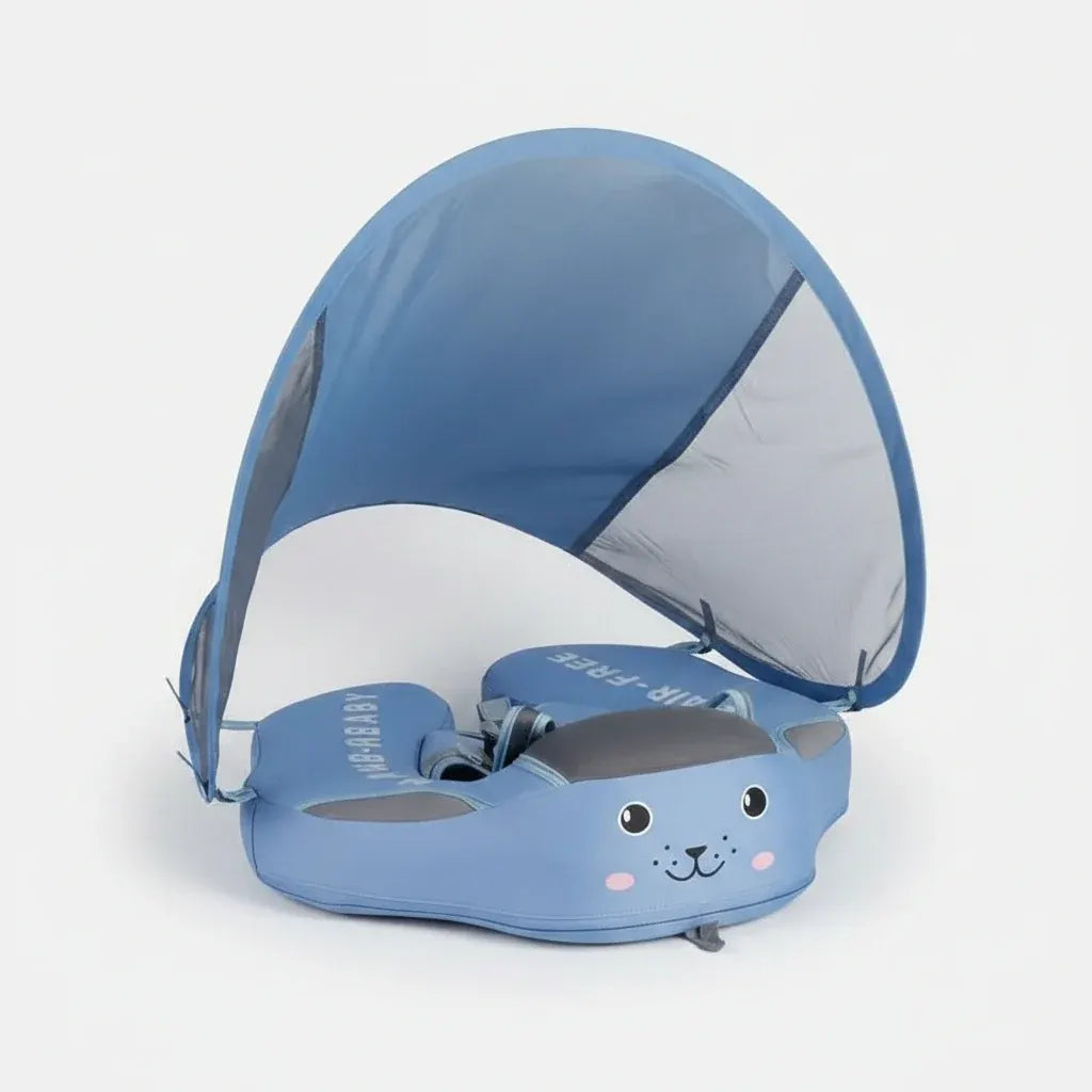 Infant Swim Ring with Safety Harness and Sun Canopy Pool Float