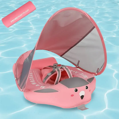 Infant Swim Ring with Safety Harness and Sun Canopy Pool Float
