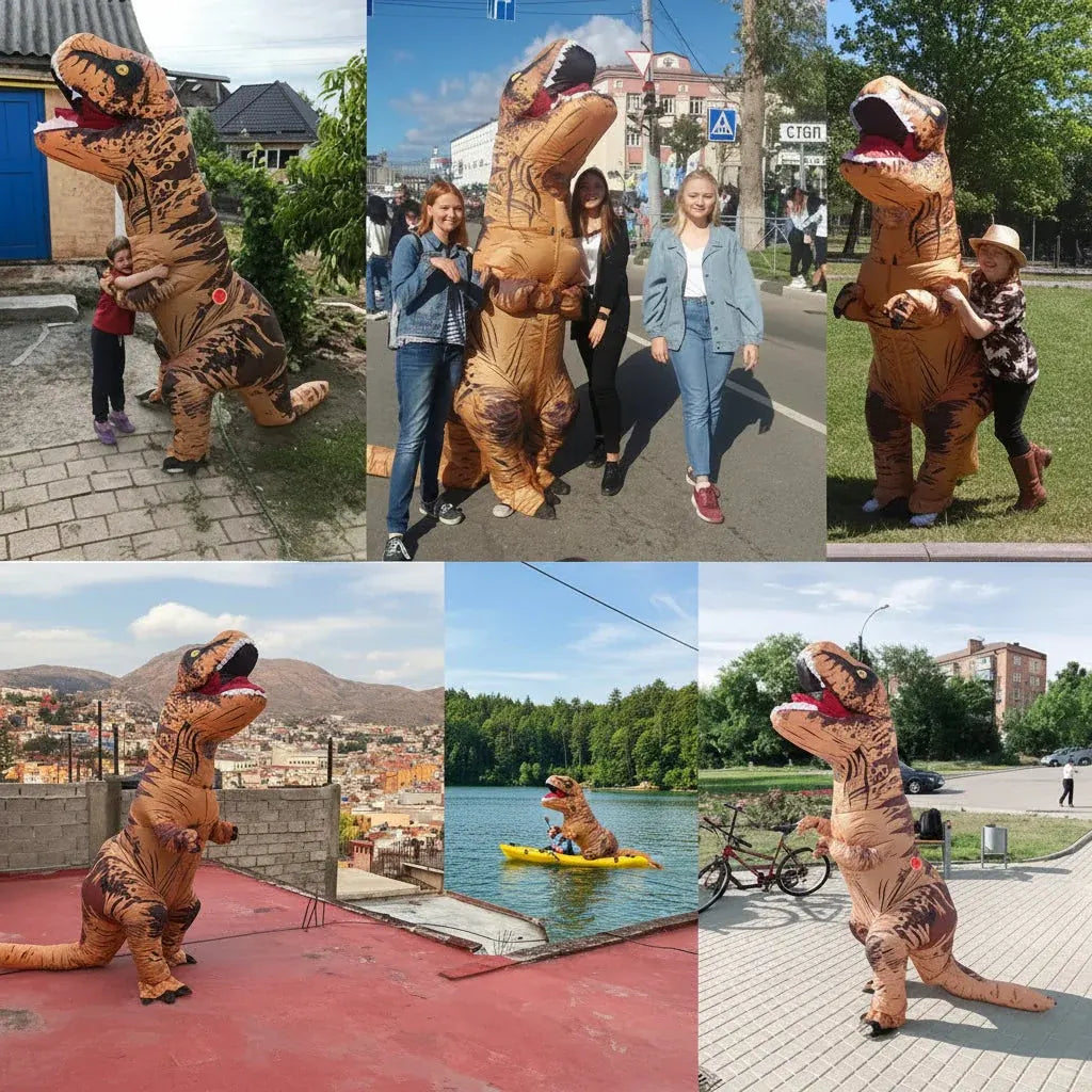 Inflatable Dinosaur Halloween Costume Funny Party Suit