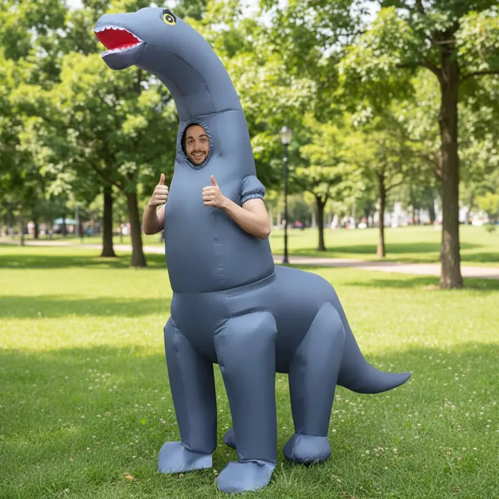 Inflatable Dinosaur Halloween Costume Funny Rave Party Outfit