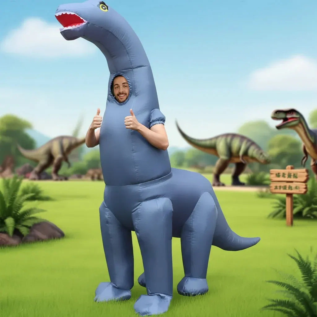 Inflatable Dinosaur Halloween Costume Funny Rave Party Outfit