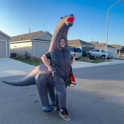 Inflatable Dinosaur Halloween Costume Funny Rave Party Outfit