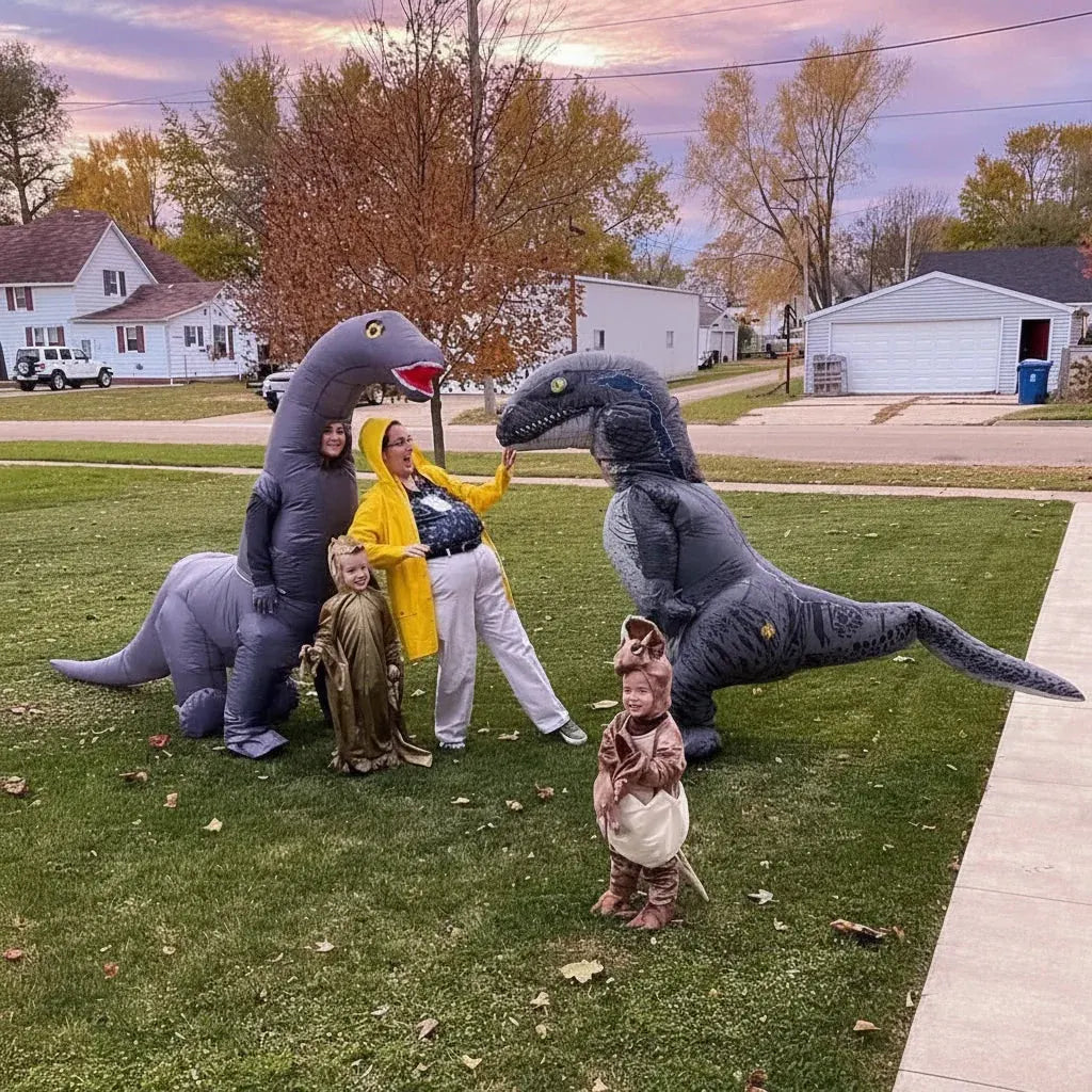 Inflatable Dinosaur Halloween Costume Funny Rave Party Outfit