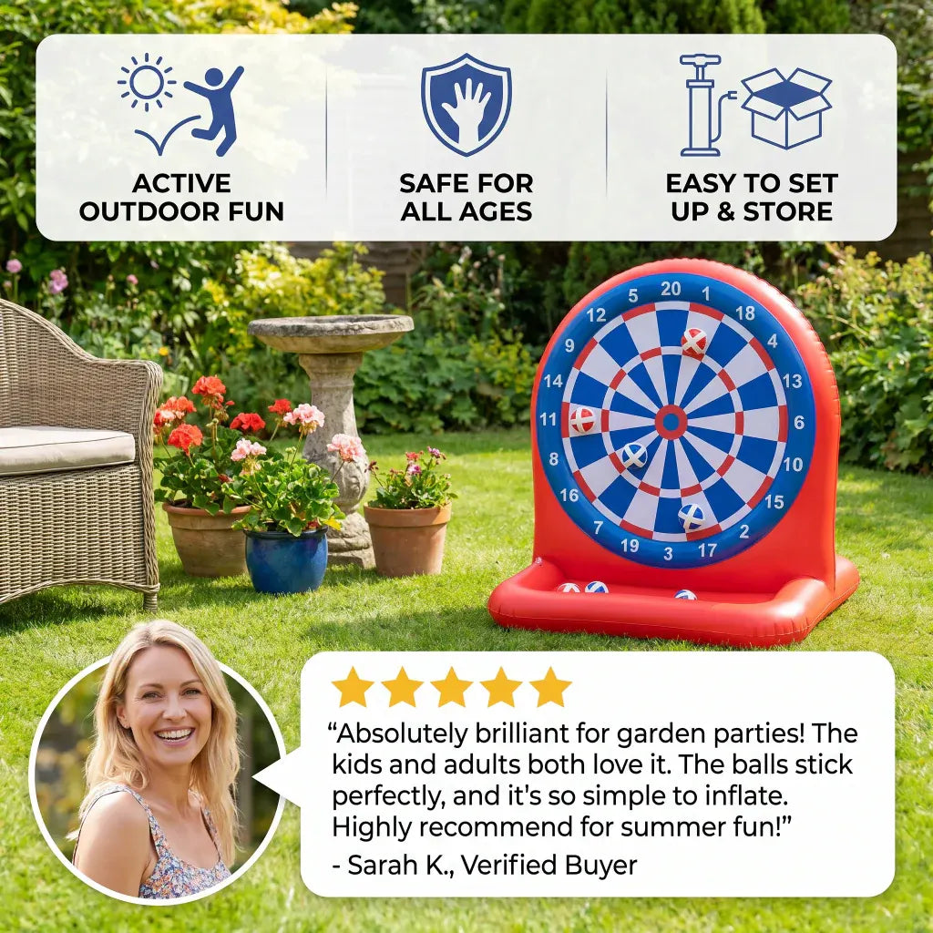 Inflatable Sticky Darts Water Target Game for Outdoor Backyard Fun