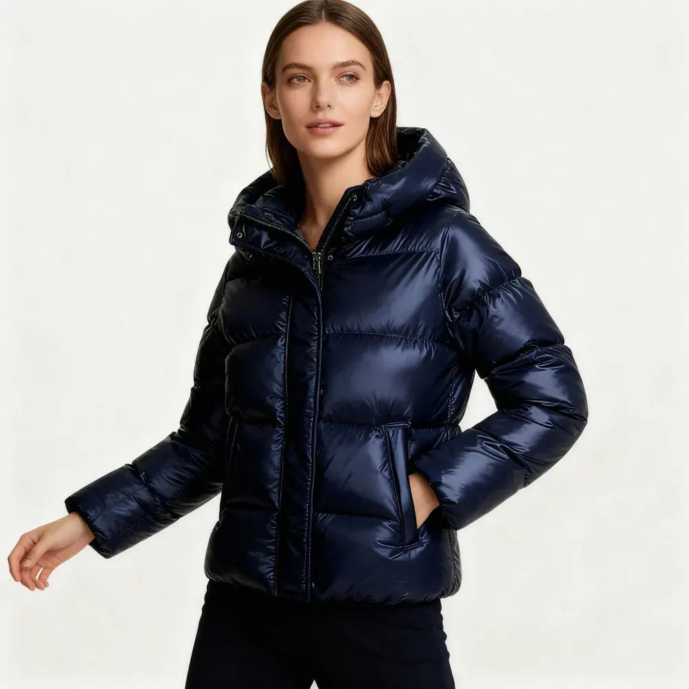Insulated Hooded Puffer Coat for Women - Warm Winter Outerwear