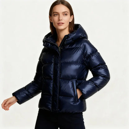 Insulated Hooded Puffer Coat for Women - Warm Winter Outerwear