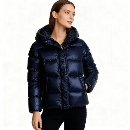 Insulated Hooded Puffer Coat for Women - Warm Winter Outerwear