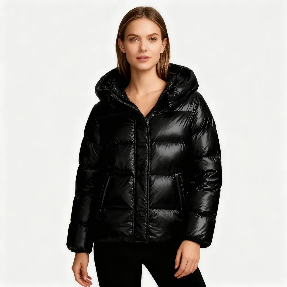Insulated Hooded Puffer Coat for Women - Warm Winter Outerwear