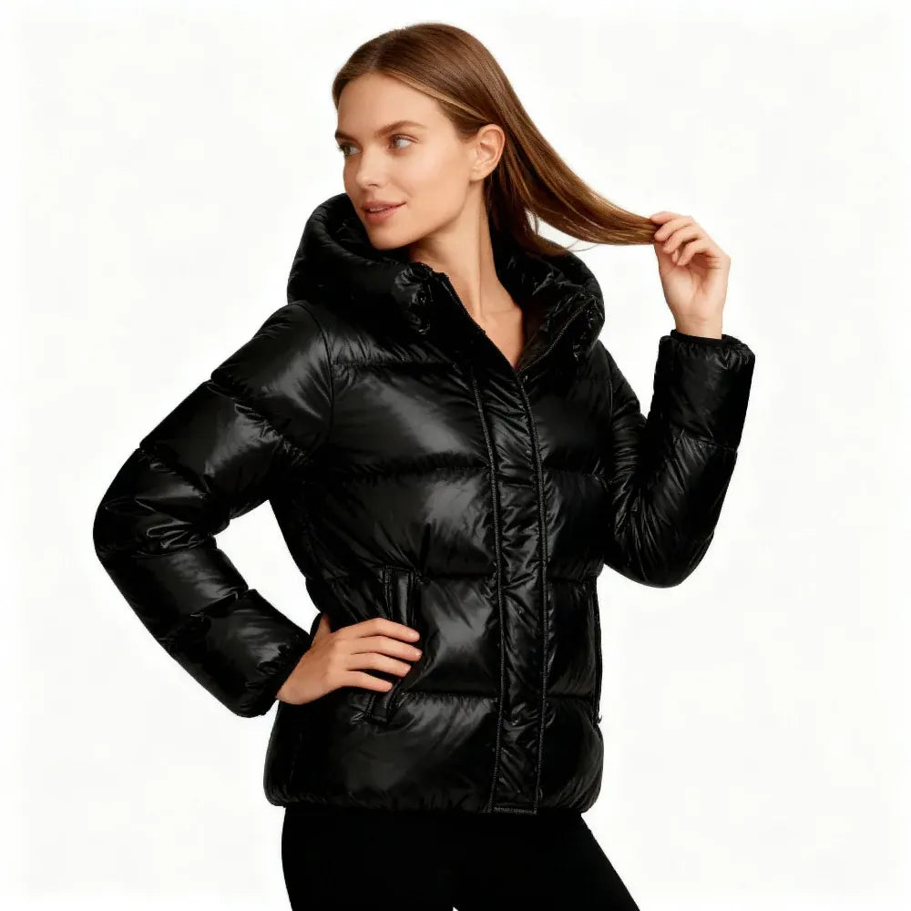 Insulated Hooded Puffer Coat for Women - Warm Winter Outerwear