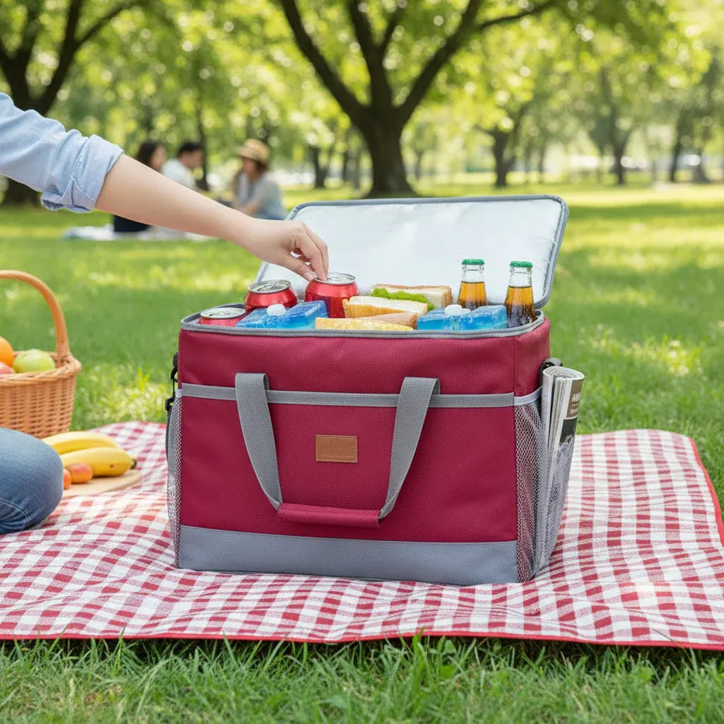 Insulated Zippered Cooling Cooler Bag for Food Storage