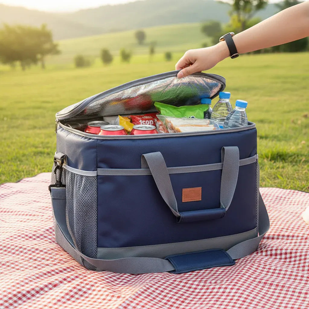 Insulated Zippered Cooling Cooler Bag for Food Storage