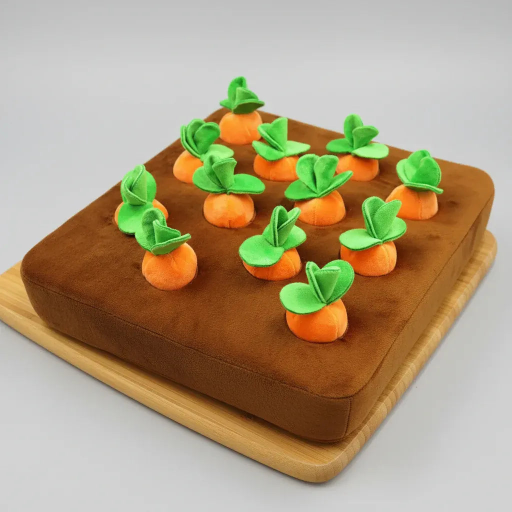 Interactive Carrot Puzzle Snuffle Mat for Dogs - Treat Hiding Training Toy