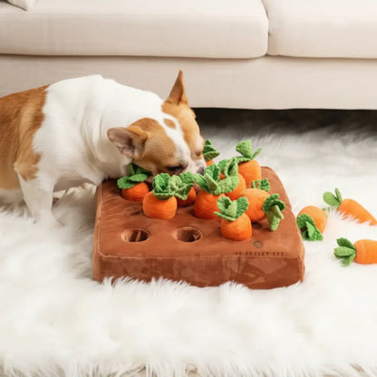 Interactive Carrot Puzzle Snuffle Mat for Dogs - Treat Hiding Training Toy