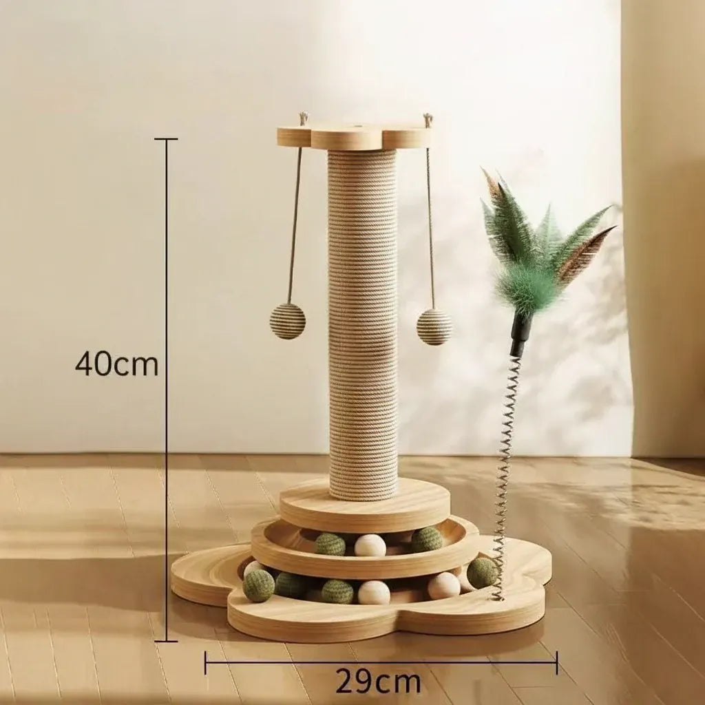 Interactive Cat Scratcher Post with Fun Activity Center